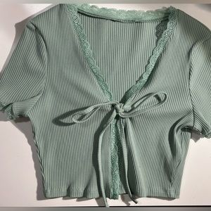Brandy front tie top